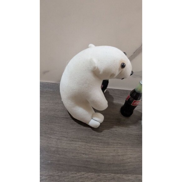 Coca-Cola Polar Bear Plush Set With Santa Hat & Bottle Collectible 1993 Vintage - Picture 15 of 16